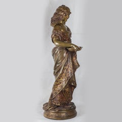 A Fine Adrien Gaudez Patinated Bronze of a Gypsy Woman