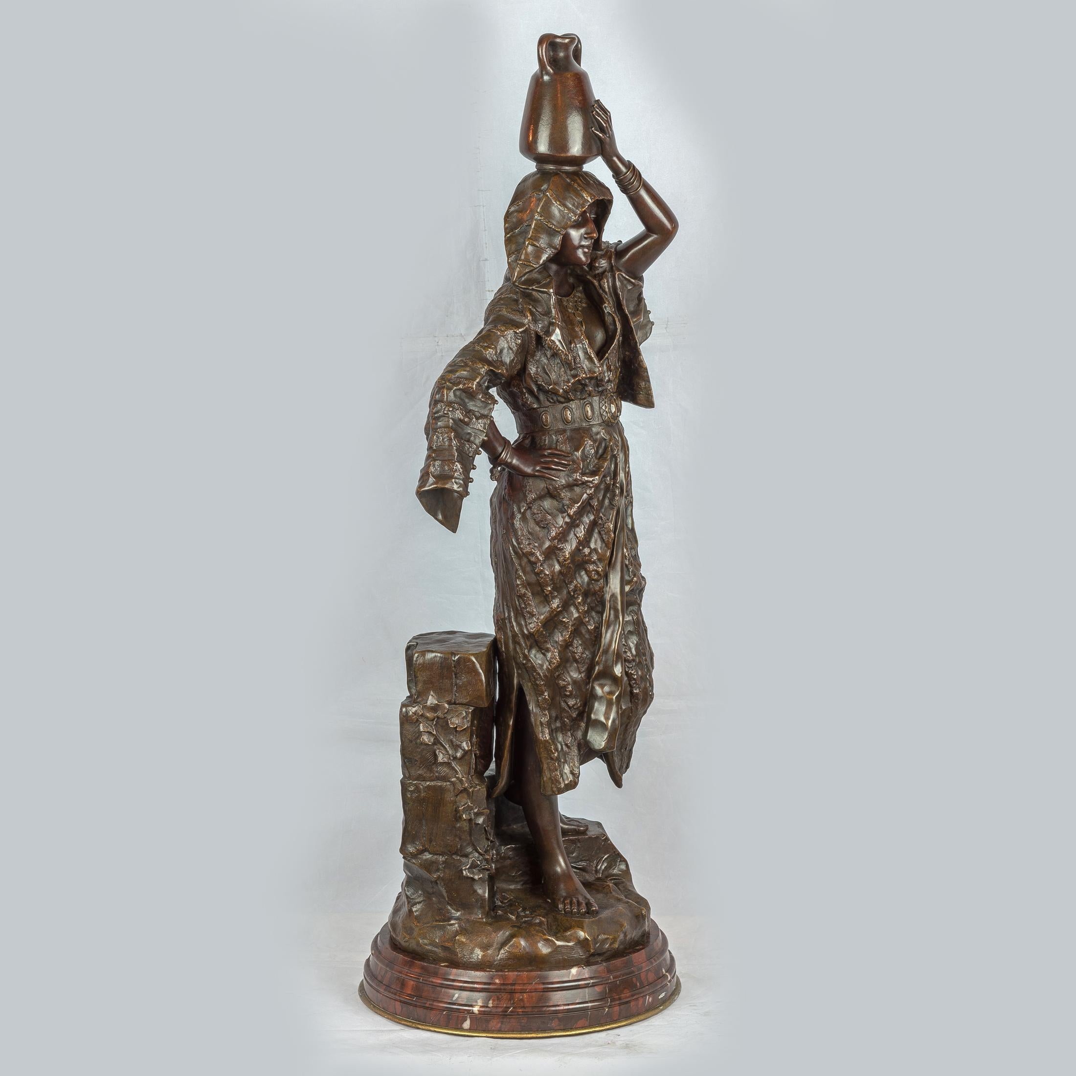 A Fine Gaston Vuvenot Leroux Patinated Bronze of Rebecca For Sale 1