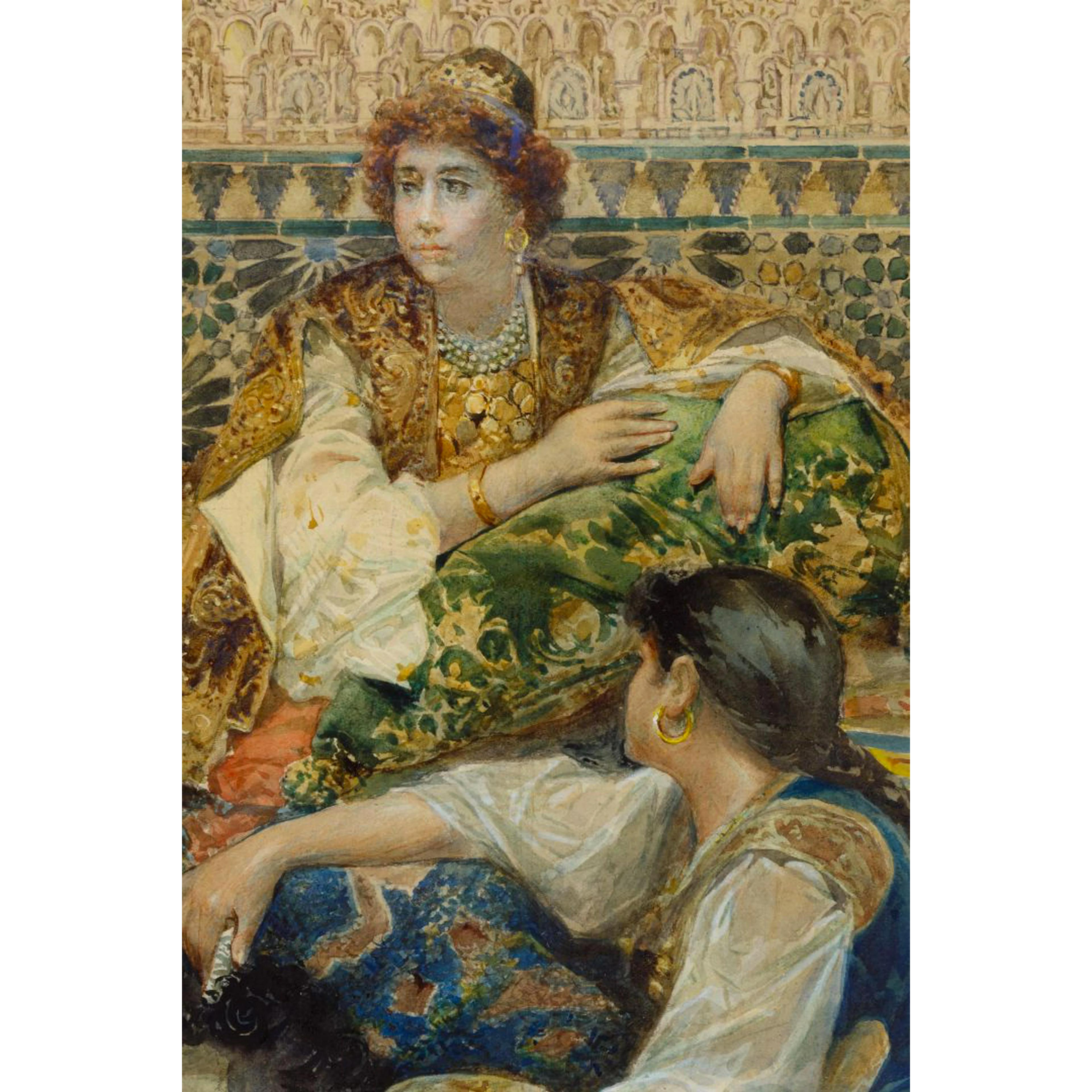 GUSTAVO SIMONI 
Italian, 1846-1926

Persian Scene

Signed G. Simoni, Roma 1900

Watercolor
20 1/2 x 29 inches