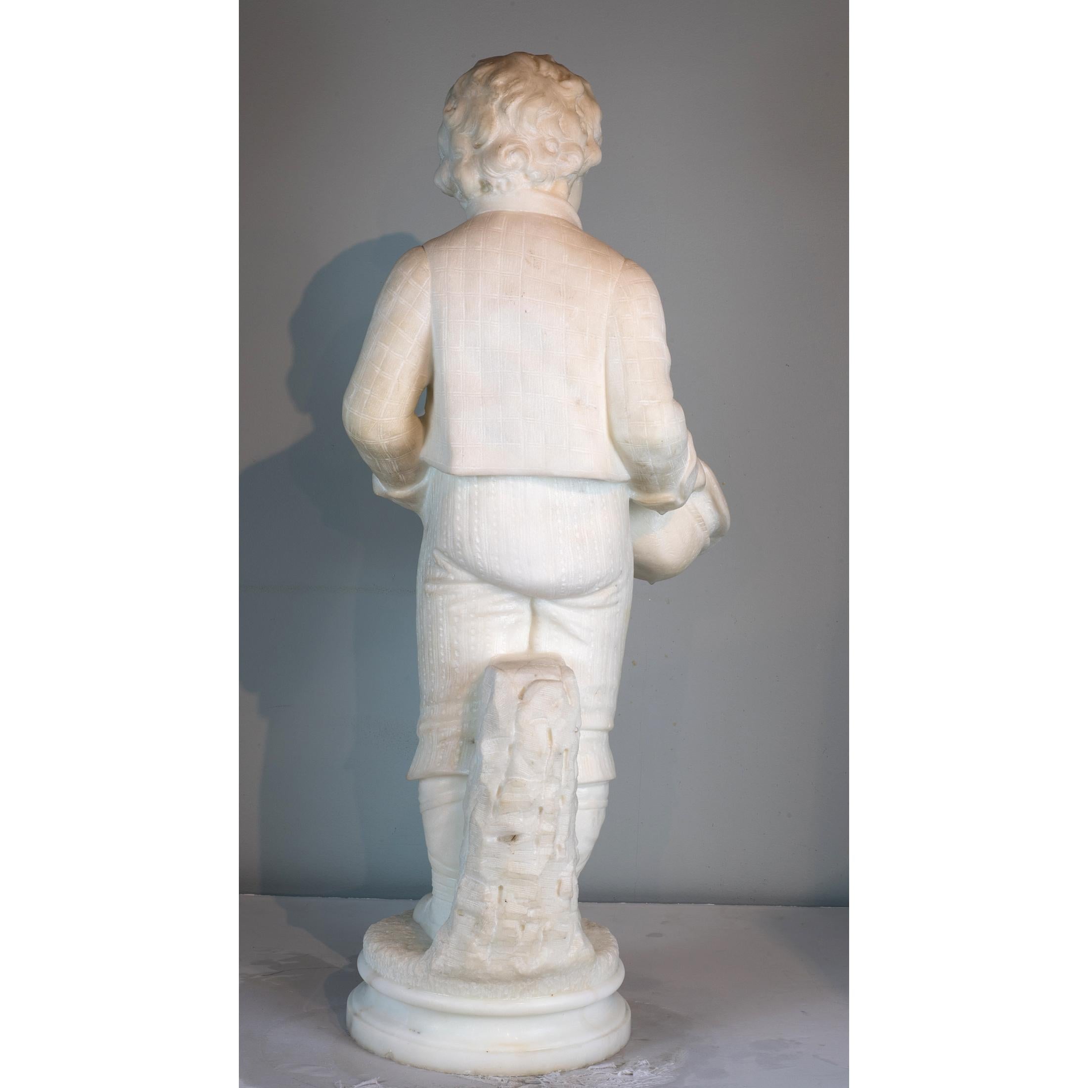 White Marble Sculpture Statue by Antonio Piazza  For Sale 1