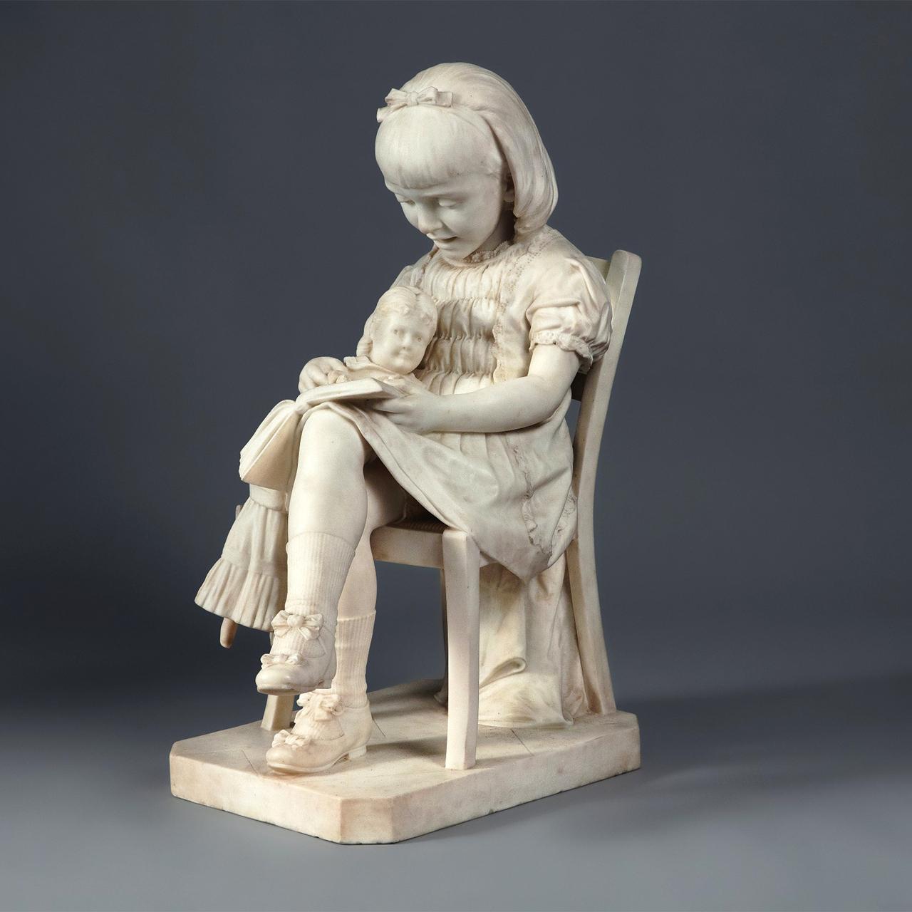 L. Tolducci Figurative Sculpture - Italian Carrara Marble Sculpture by L. TOLDUCCI