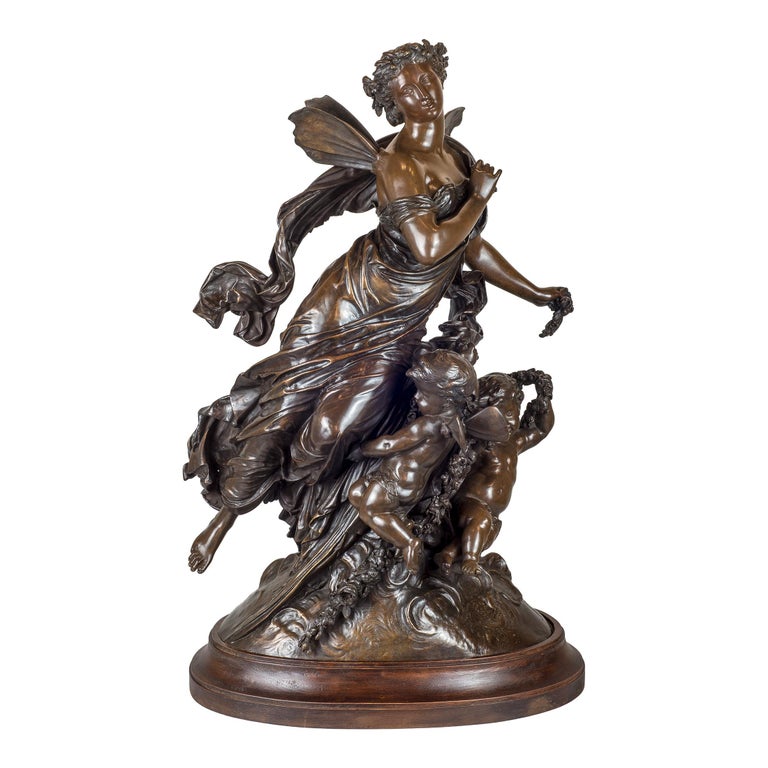 Mathurin Moreau - Groupe de figurines françaises en bronze patiné sur  bronze par Moreau En vente sur 1stDibs