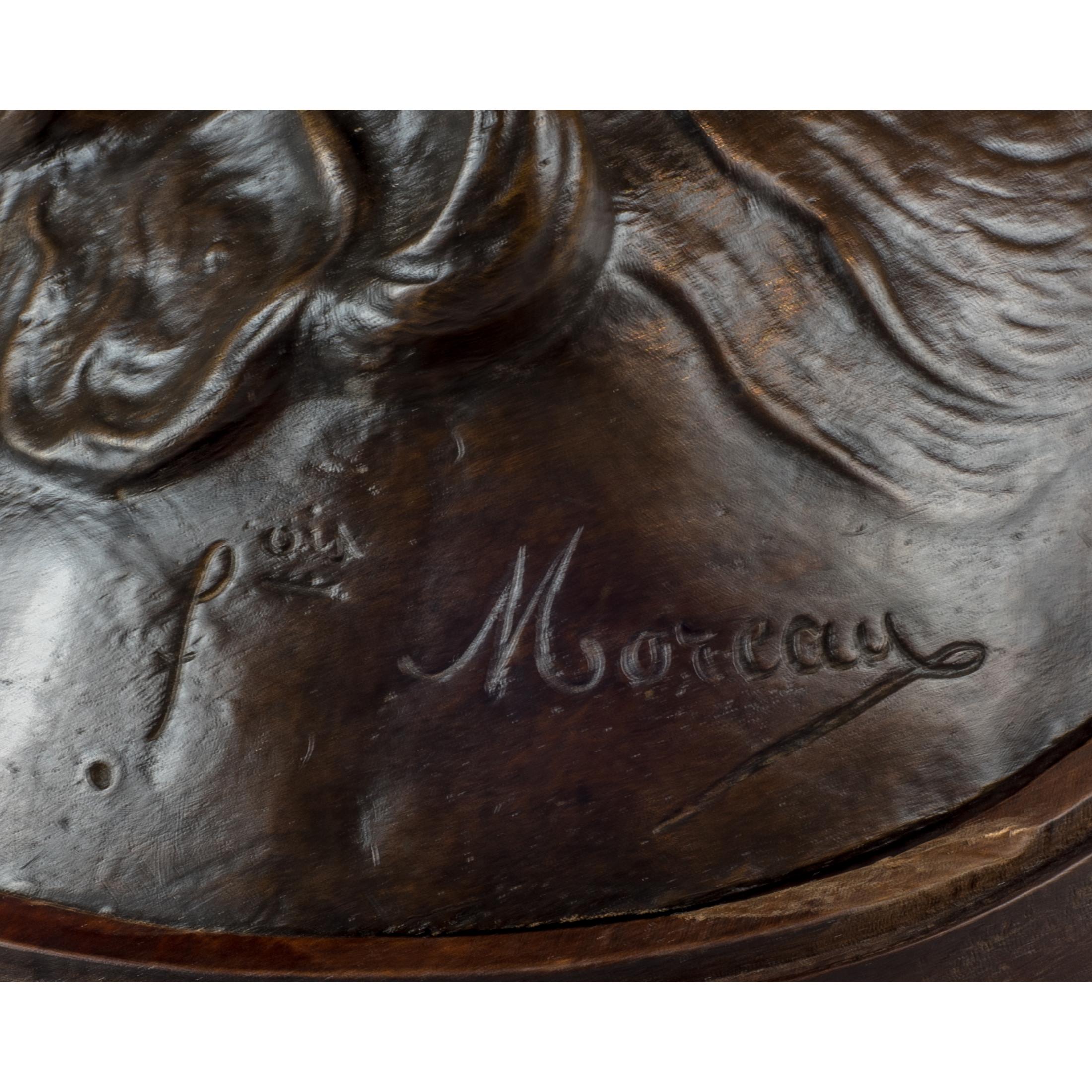 Groupe figuratif français en bronze patiné sur bronze par Moreau en vente 3
