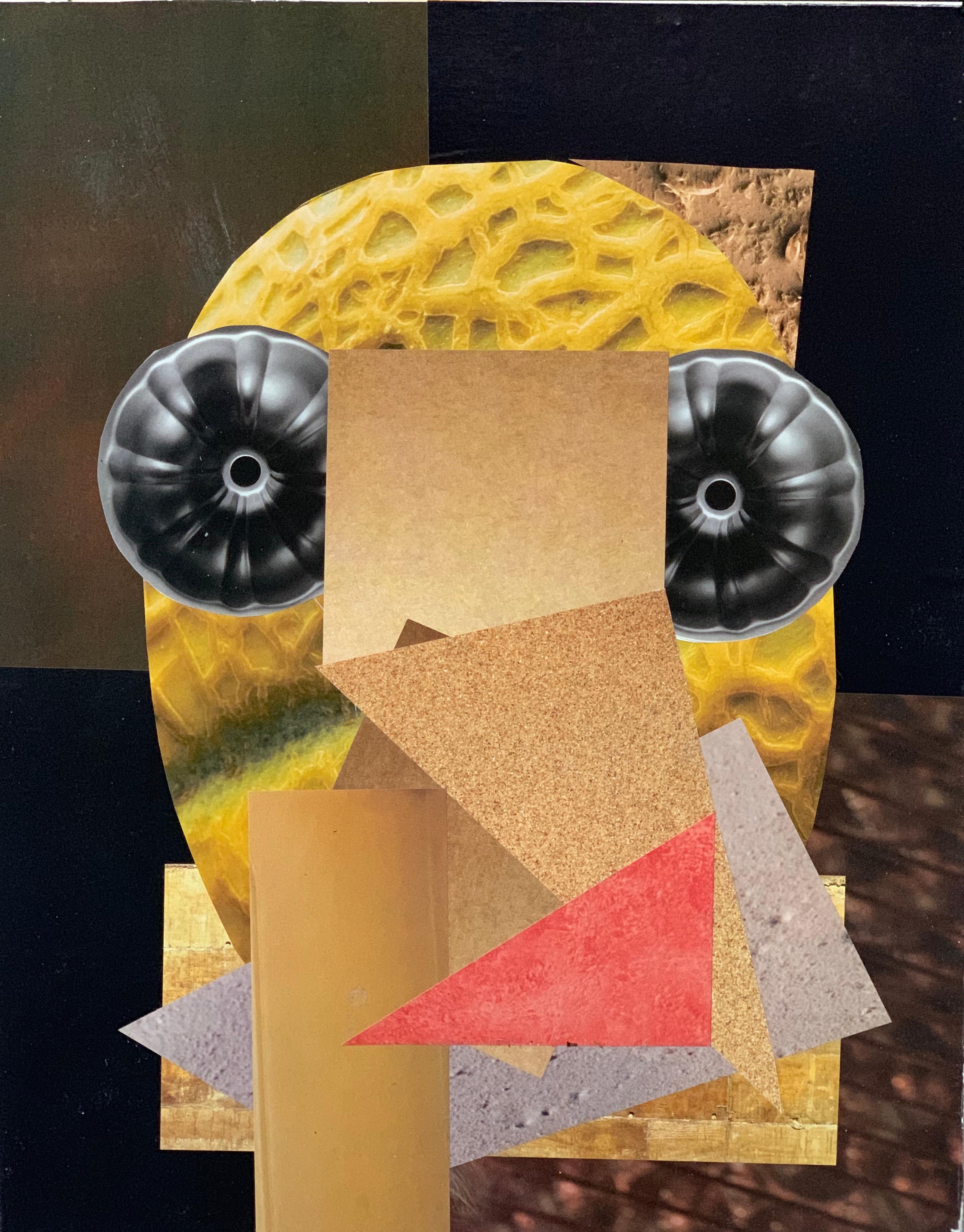 NYC Artist "Bumblebee" Abstract Collage  - Mixed Media Art by John Peters