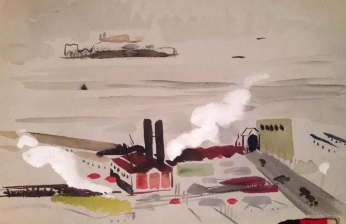 Robert Noel Blair - Lake Erie Watercolor on paper 1940's American ...