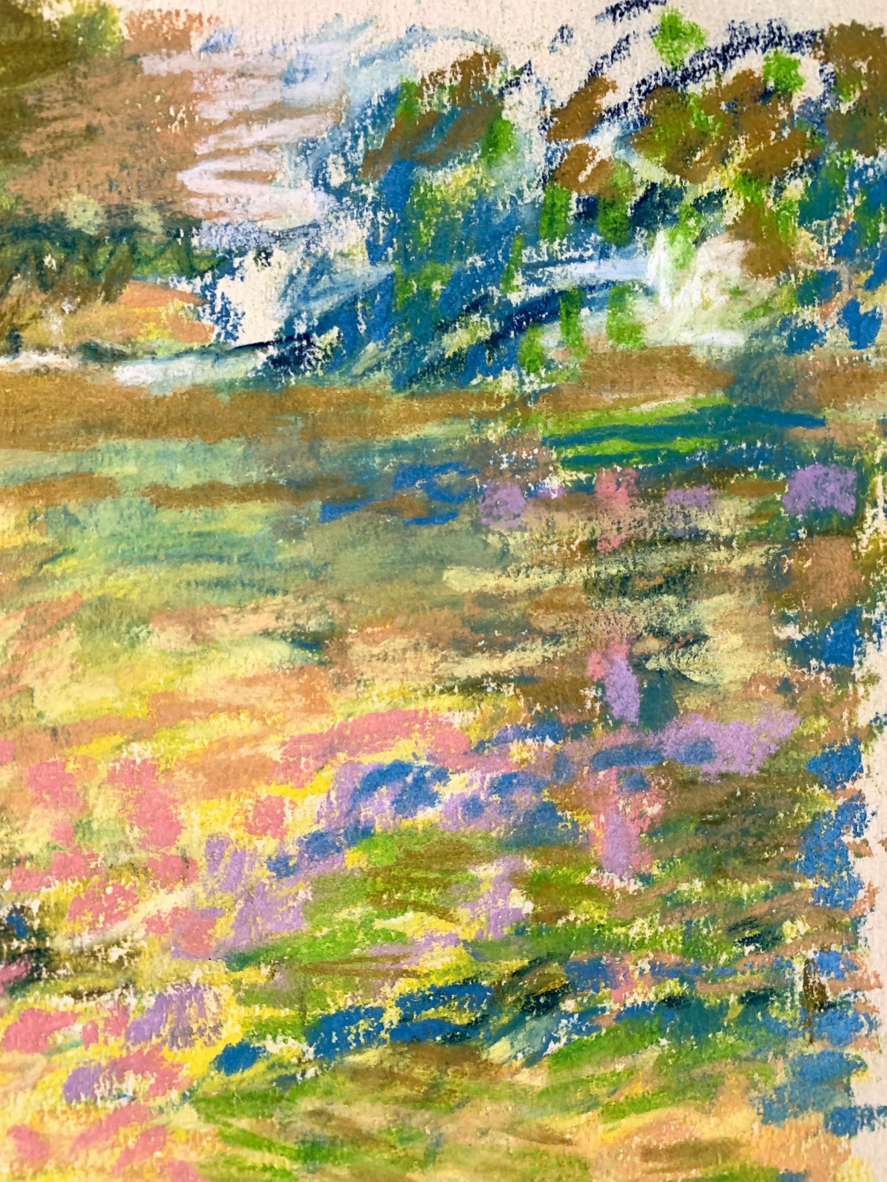 1960s Oil Pastel Impressionist Landscape Art Institute of Chicago For Sale 1