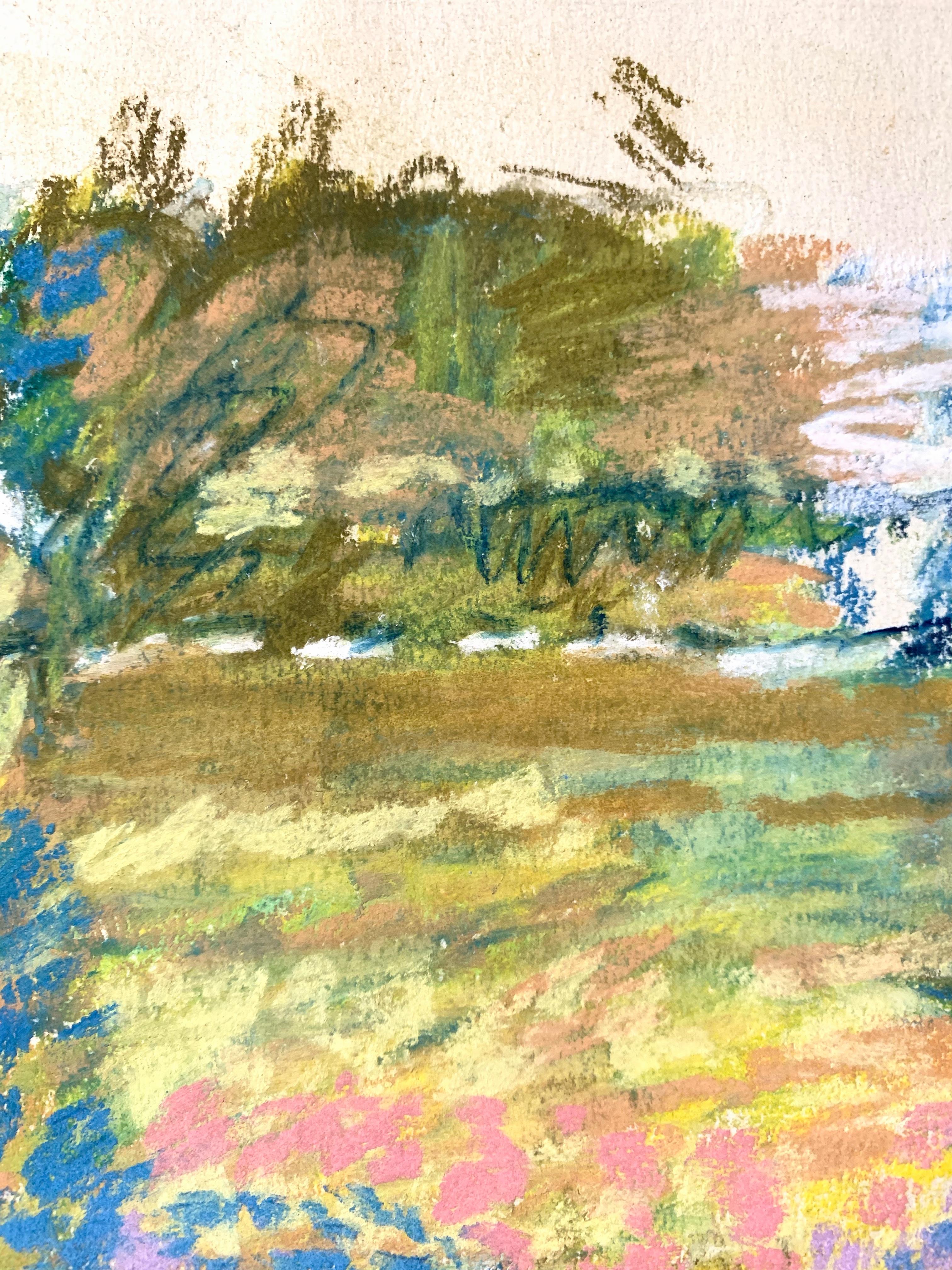 1960s Oil Pastel Impressionist Landscape Art Institute of Chicago For Sale 3