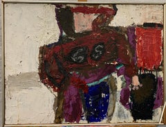 1950s's NYC Female Artist Impasto Painting "Football Player" Brooklyn Museum