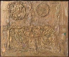 Mid Century "Bronze Wall" Brutalist Painting Brooklyn Museum Artist