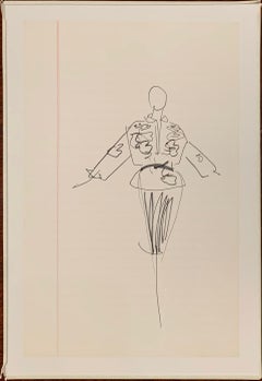 Ink Sketch by Iconic Fashion Designer Halston 