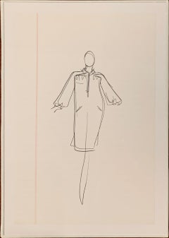 Ink Sketch by Iconic Fashion Designer Halston
