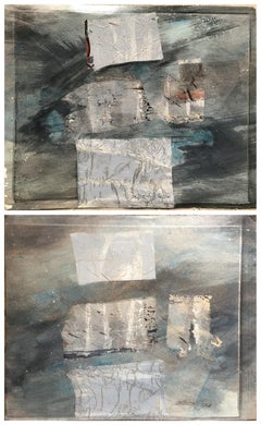Pair of 1980s Abstract Paintings Bay Area Female Artist Academie Julian