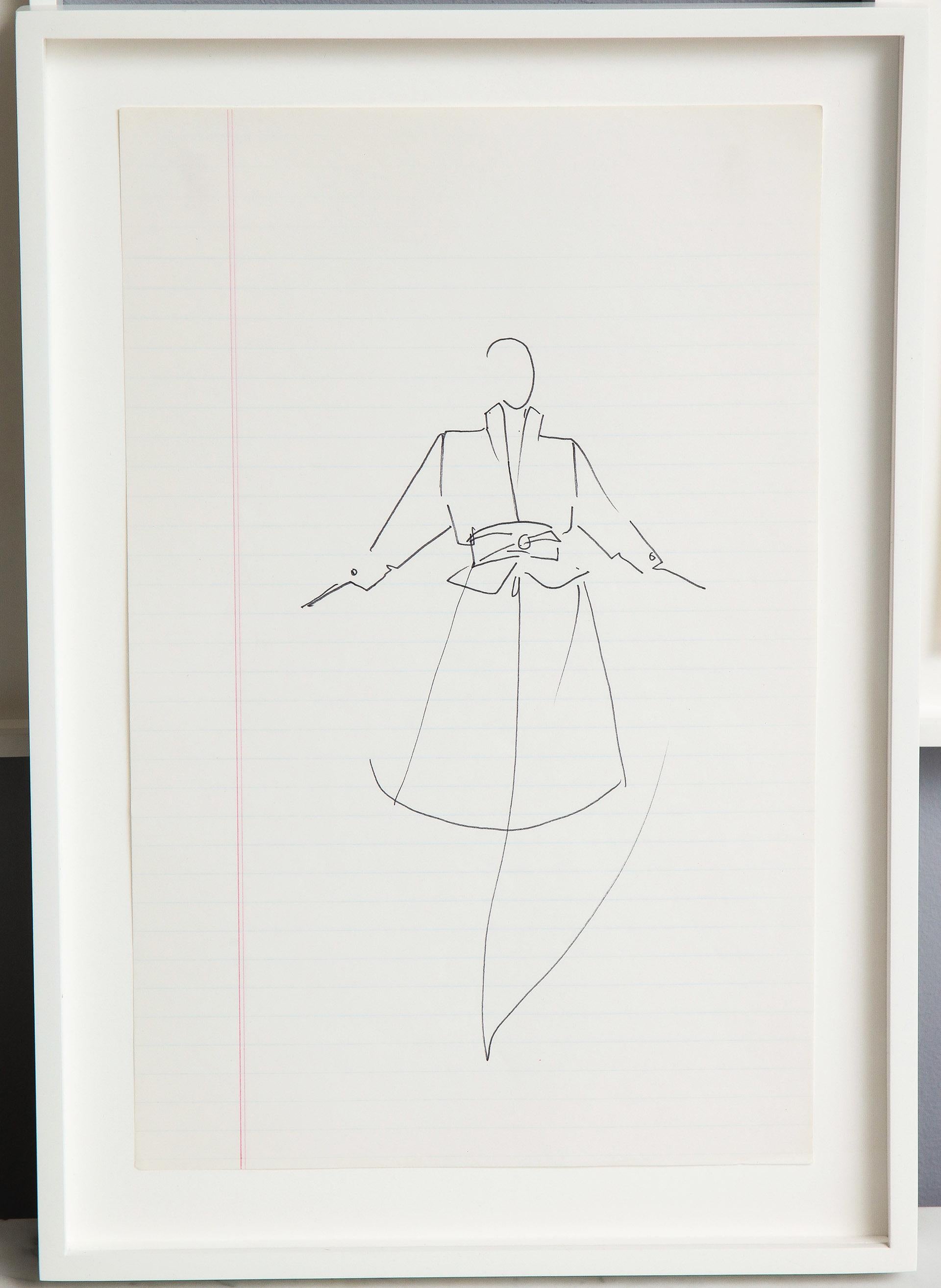 10 Ink Sketches by Iconic Fashion Designer Halston (PRICED EACH) 7