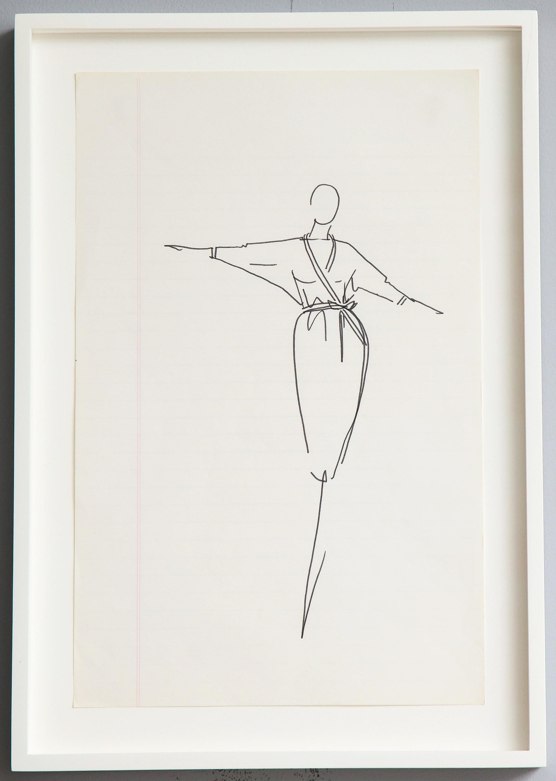 10 Ink Sketches by Iconic Fashion Designer Halston (PRICED EACH) 6