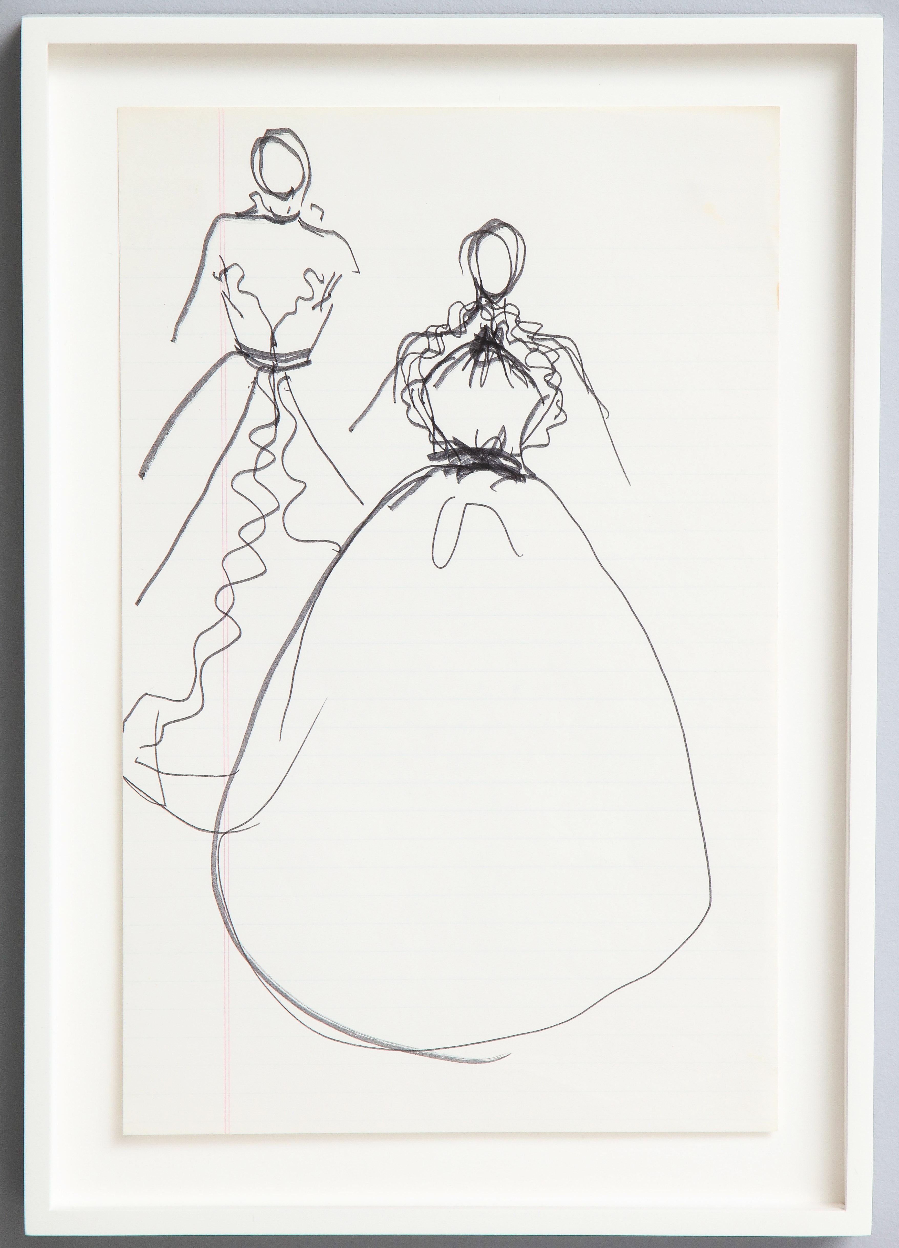 10 Ink Sketches by Iconic Fashion Designer Halston (PRICED EACH) 3