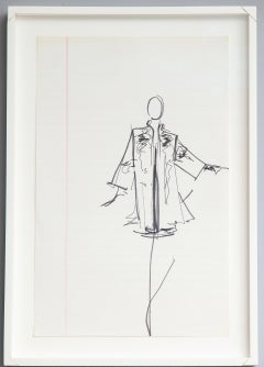 10 Ink Sketches by Iconic Fashion Designer Halston (PRICED EACH)