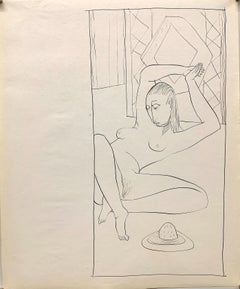 "Tied Up" 1950s Ink Line Drawing NYC Artist Students League 