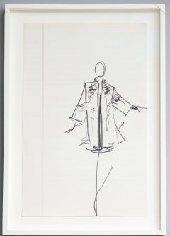 9 Ink Sketches by Iconic Fashion Designer Halston (PRICED EACH)