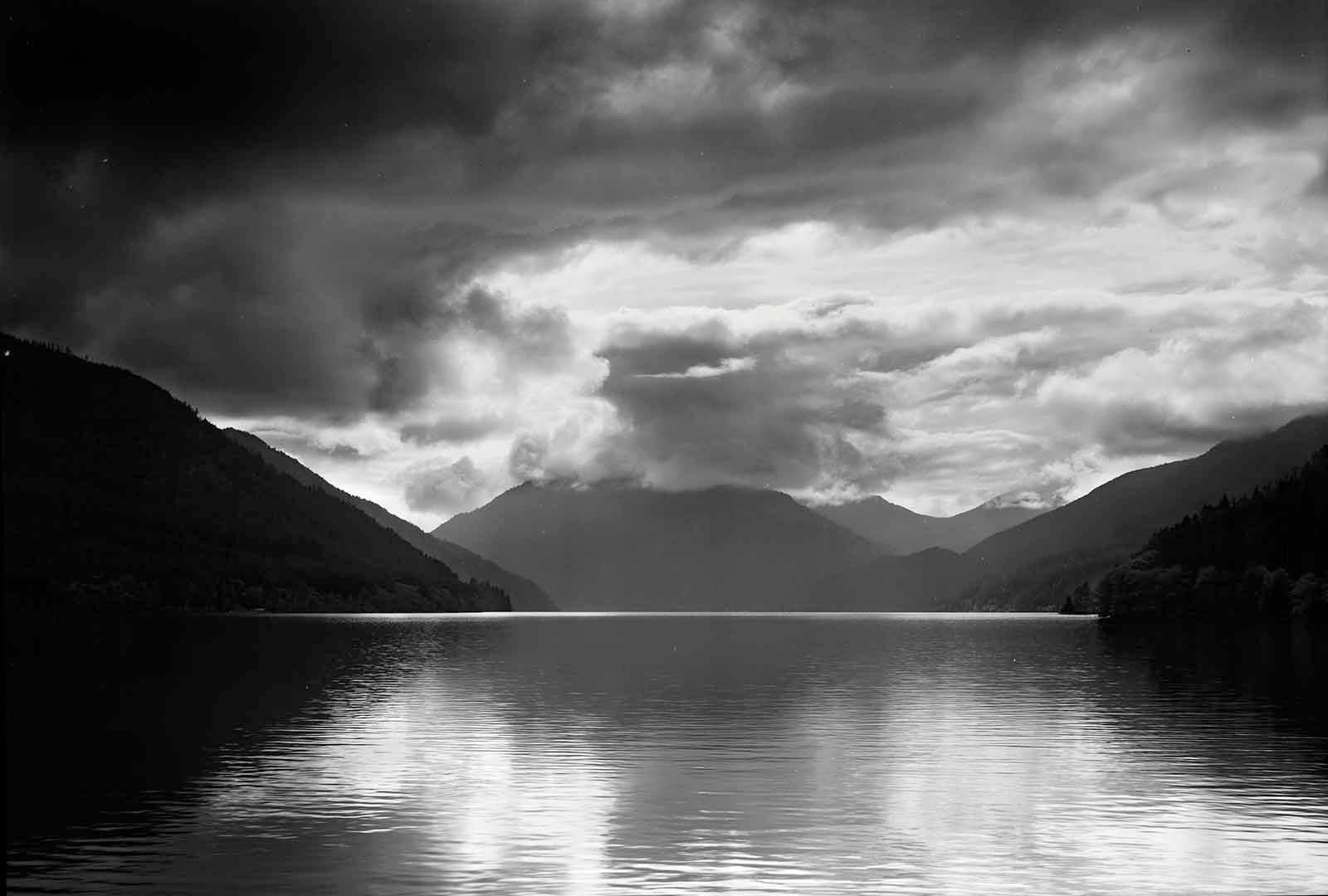 Clyde Butcher Black and White Photograph - Lake Crescent.