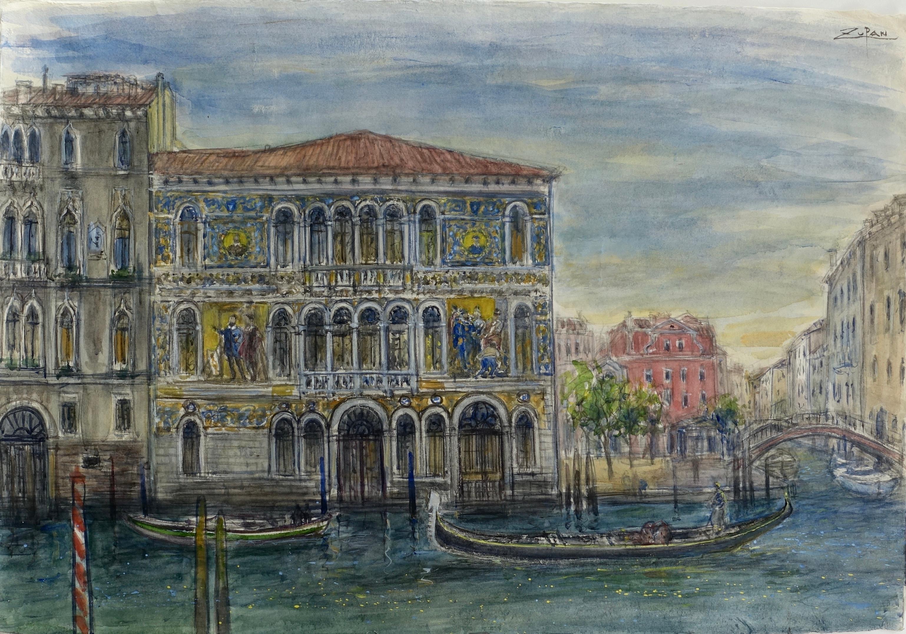 Bruno Zupan Landscape Art - "Mosaic Palace on Grand Canal"