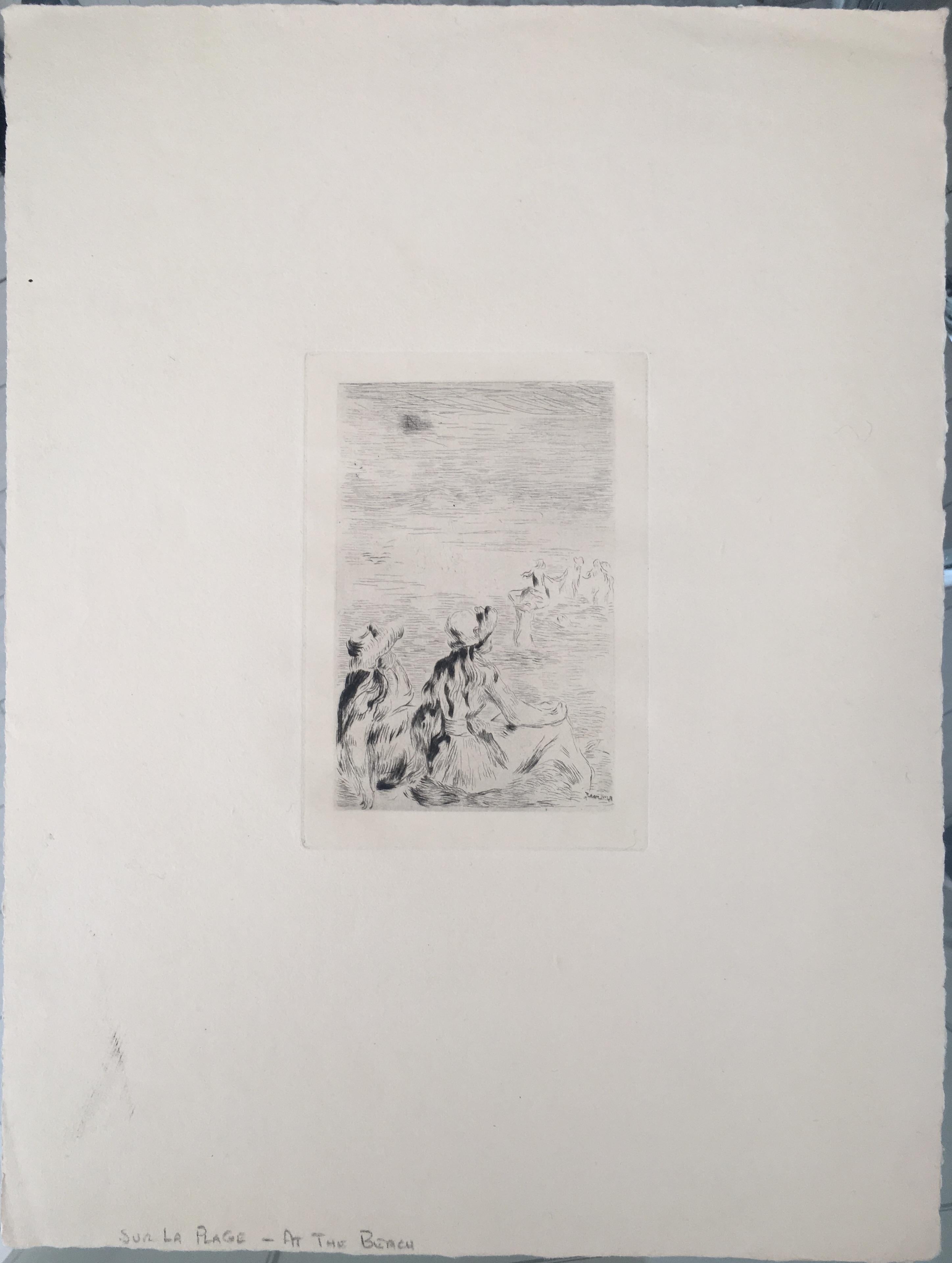 Sur la plage, à Berneval (D.; S. 5) - Print by Auguste Renoir
