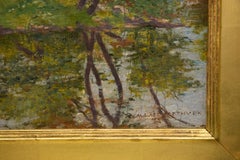 Henry Wallace Methven "Impressionist Landscape" Water, Trees Summer Reflection