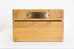 space barr "Space Recipes" Velvet Lined Maple Box, 5 Metal Plates, One Wood Carving