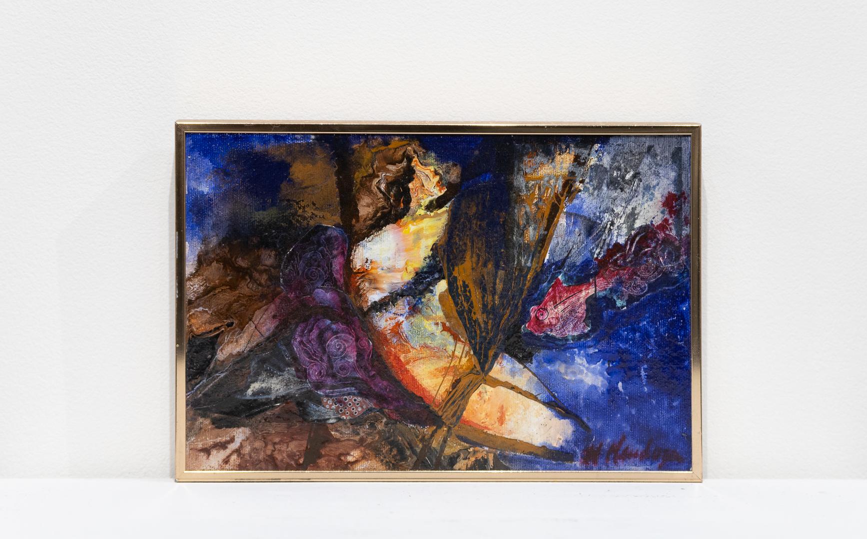 Abstract Painting Nora Mendoza - « Untitled », paysage abstrait coloré, huile sur toile, signé par l'artiste