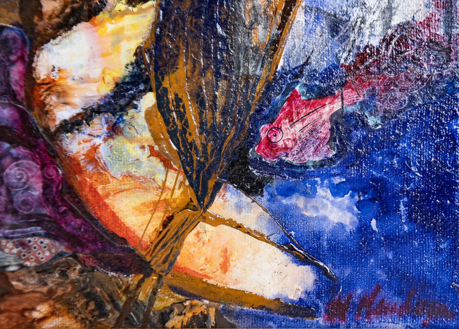 « Untitled », paysage abstrait coloré, huile sur toile, signé par l'artiste - Expressionnisme abstrait Painting par Nora Mendoza