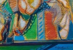 « Odalisque » - Femme nue en position de repos:: miroir:: draperie