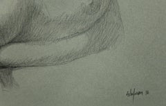 Robert Schefman "Portrait Study" Graphite Charcoal Nude, Male Portrait
