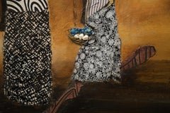 "Going 'N Coming" Mixed Media, Colorful, African-American, Figurative, Symbolic