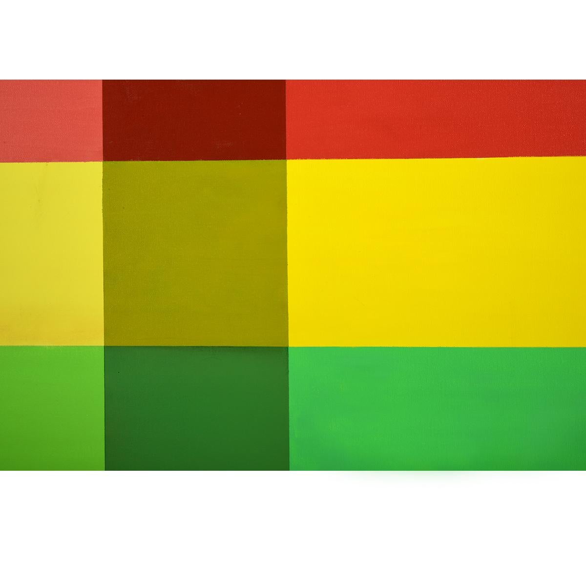 « Color Moves » abstrait, géométrique, linéaire, coloré - Painting de David Rubello