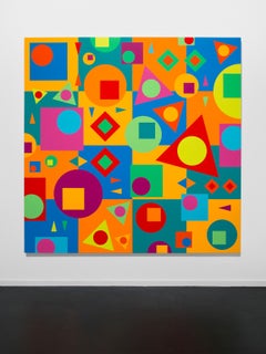 „Geostruktur VI“ Abstrakt, Grafik, Farben, Geometrisch, Primärformen, Acryl