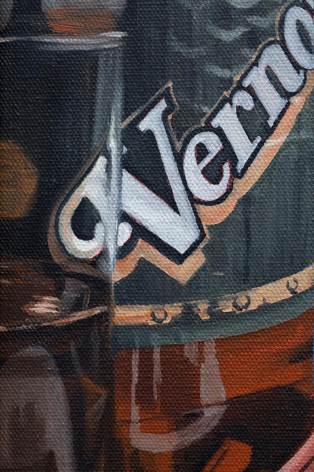 „Vernors & Oreos“ Ziegen für Stevie Wonder, Stillleben, Öl, farbenfroh (Schwarz), Still-Life Painting, von Richard Wilson