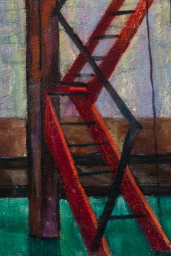"The Crossing" Landscape Railroad Crossing, Regional, Oil, Masonite