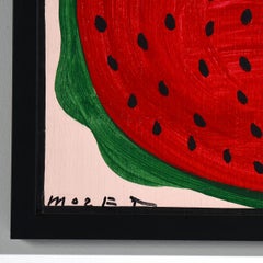 "Watermelon" Iconic, Folk Art, Colorful, Acrylic on Board