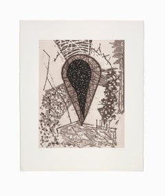 Vintage "Untitled II", Abstract Etching and Aquatint Lithograph, Signed and Numbered