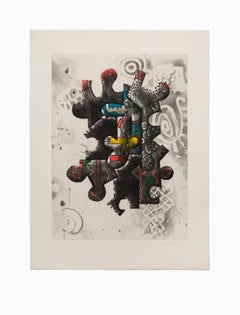  « Untitled II », gravure à l'aquatinte abstraite en couleur, signée et numérotée 