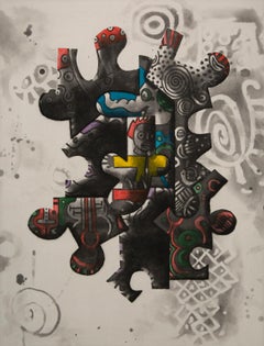 "Untitled II", Abstract Aquatint Color Etching Lithograph, Signed and Numbered