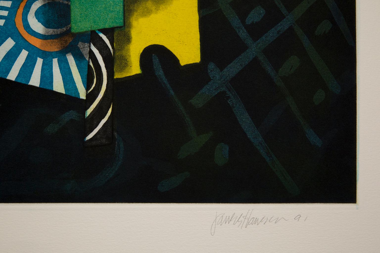 « Untitled IV », gravure à l'aquatinte abstraite en couleur, signée et numérotée  en vente 3