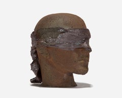 Vintage Life-Sized Ceramic Blindfolded Head I