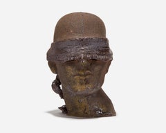 Life-Sized Ceramic Blindfolded Head III