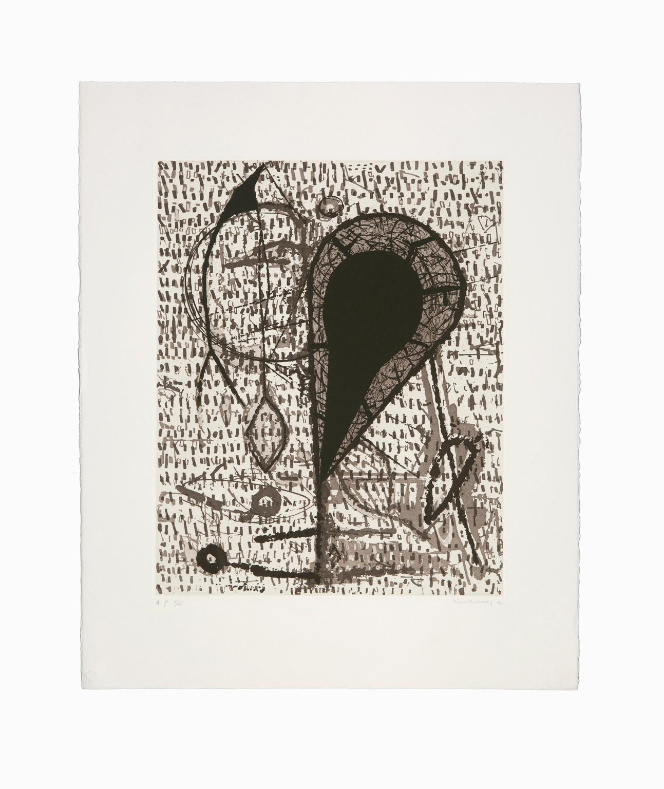 "Untitled I", Abstract Etching and Aquatint Lithograph, Signed and Numbered