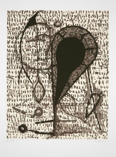 "Senza titolo I", litografia astratta all'acquaforte e acquatinta, firmata e numerata