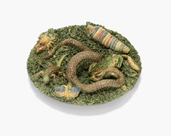 Palissy Majolica Bowl Snake Spider Frog Caterpillar Butterfly Lizard