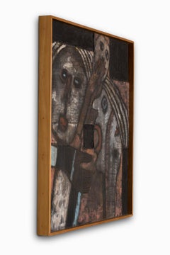 "Ellos Tres (Them Three)", Acrylic and Mixed Technique on Plywood