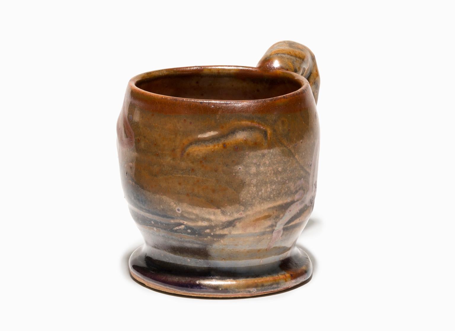 John Glick Plum Street Pottery Reduction Fired Shino Glaze Cup Published in Book For Sale 2