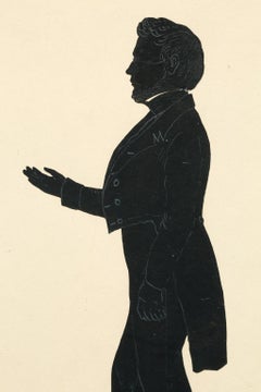 "R.D. A. Hulin, impiegato della Union Hall", sagoma dipinta, dettagli a matita bianca