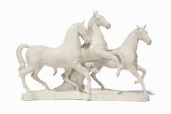 "Junges Blut (Young Blood)", White Porcelain Horses